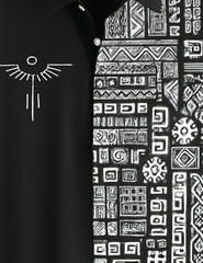 Black Aureon Printed Mens Half Sleeves Shirts - XPST