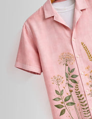 Pink Corn Mens Half Sleeves Shirts - XPST