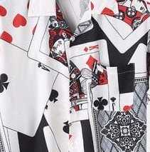 Men's Half Sleeve Hawaiian Shirt with Bold Playing Card Design – Eye-Catching and Comfortable Casual Shirt