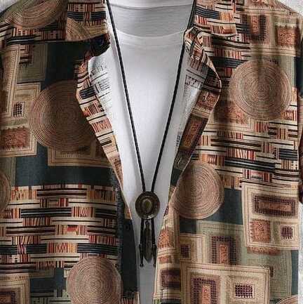 Unique Geometric Design Men’s Shirt – Vintage Casual Summer Button-Down with Half Sleeves Comfortable Fit and Trendy Retro-Inspired Pattern