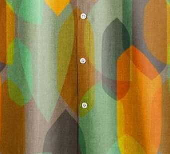 Stylish Geometric Print Shirt – Men’s Abstract Shapes and Circles Design Half Sleeve Casual Button Down for Summer Street Style