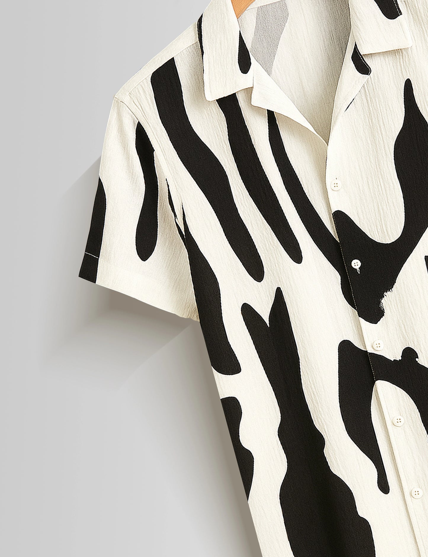 Black Scratch Printed Mens Half Sleeves Shirts - XPST