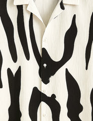 Black Scratch Printed Mens Half Sleeves Shirts - XPST