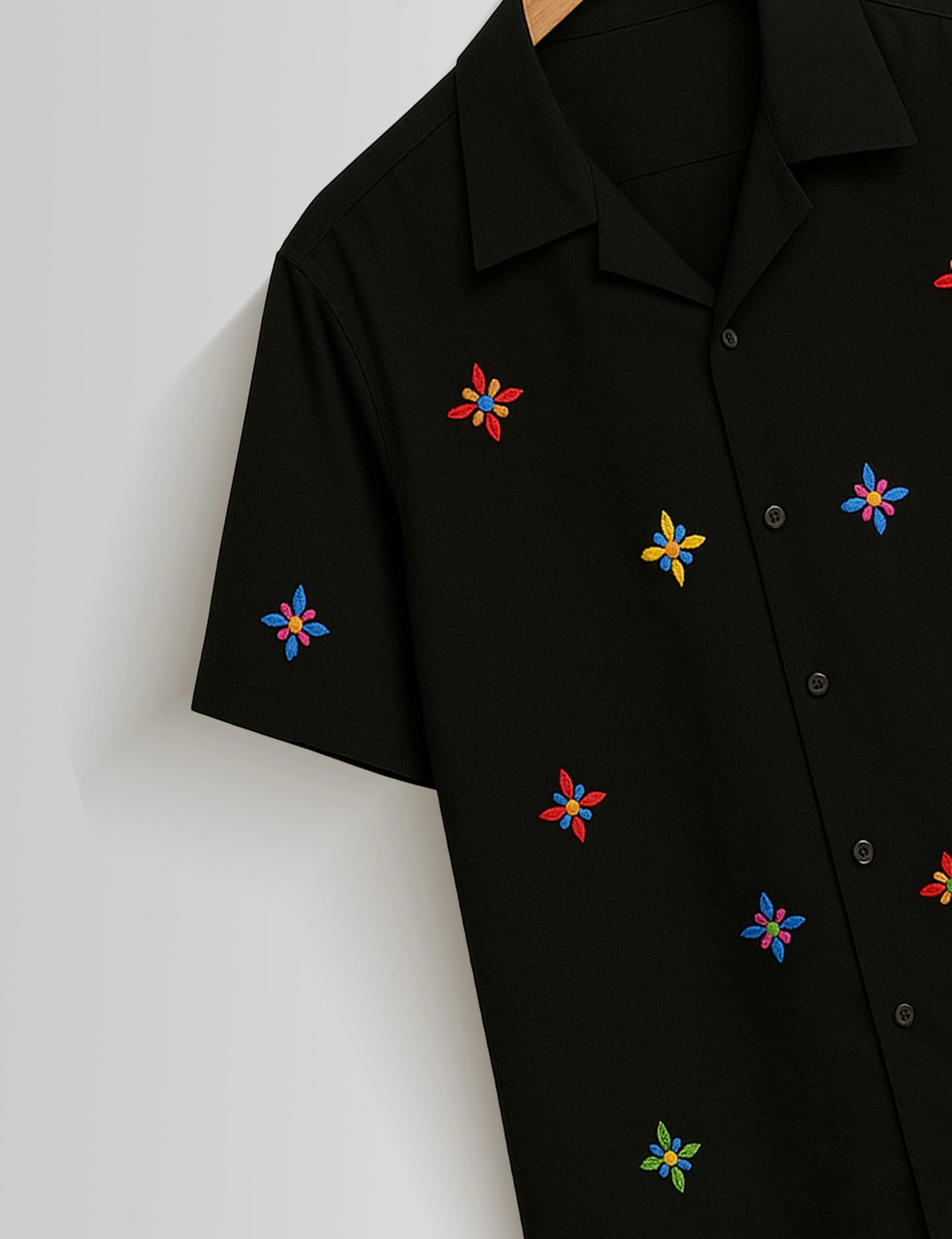 Black Stars Printed Mens Half Sleeves Shirts - XPST