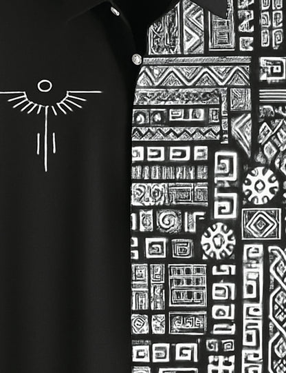 Black Aureon Printed Mens Half Sleeves Shirts - XPST