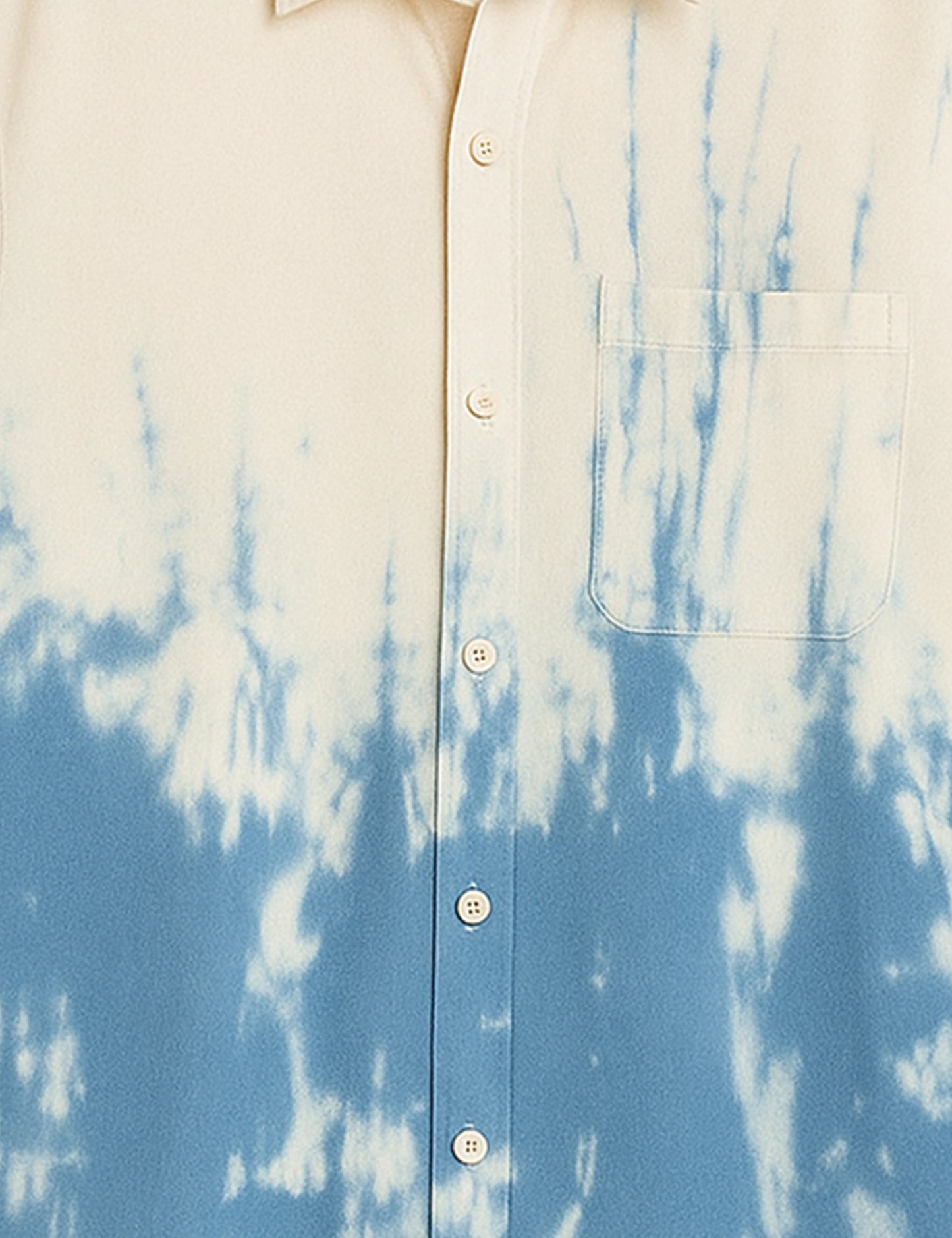 Blue White Shady Pattern Printed Mens Half Sleeves Shirts - XPST