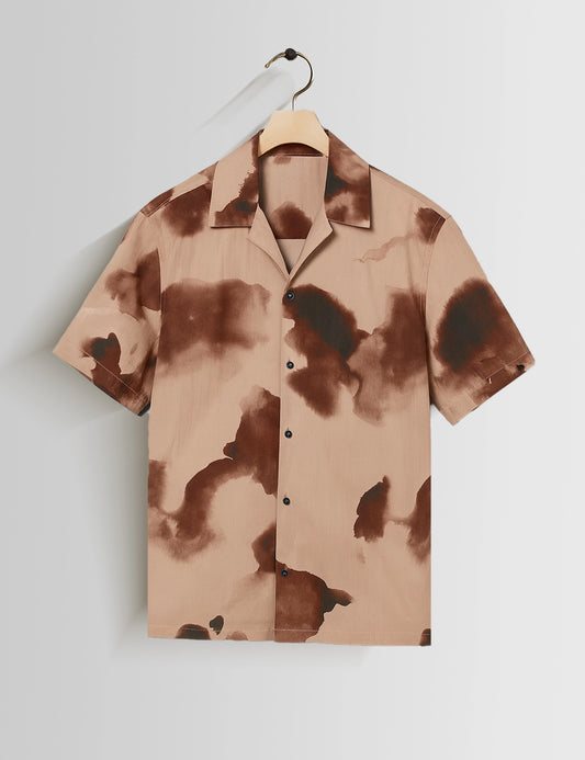 Brown Patch Printed Mens Half Sleeves Shirts - XPST