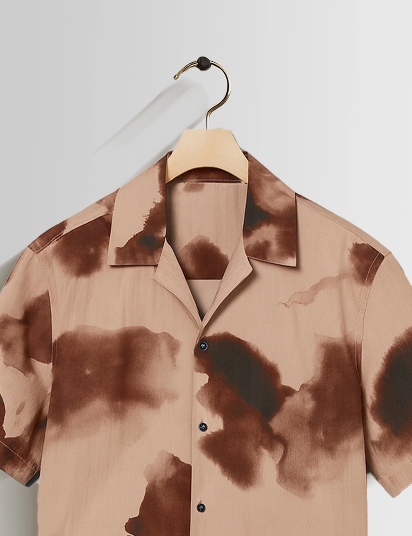 Brown Patch Printed Mens Half Sleeves Shirts - XPST