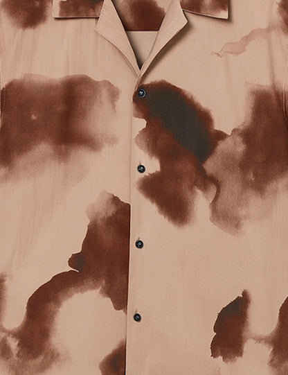 Brown Patch Printed Mens Half Sleeves Shirts - XPST