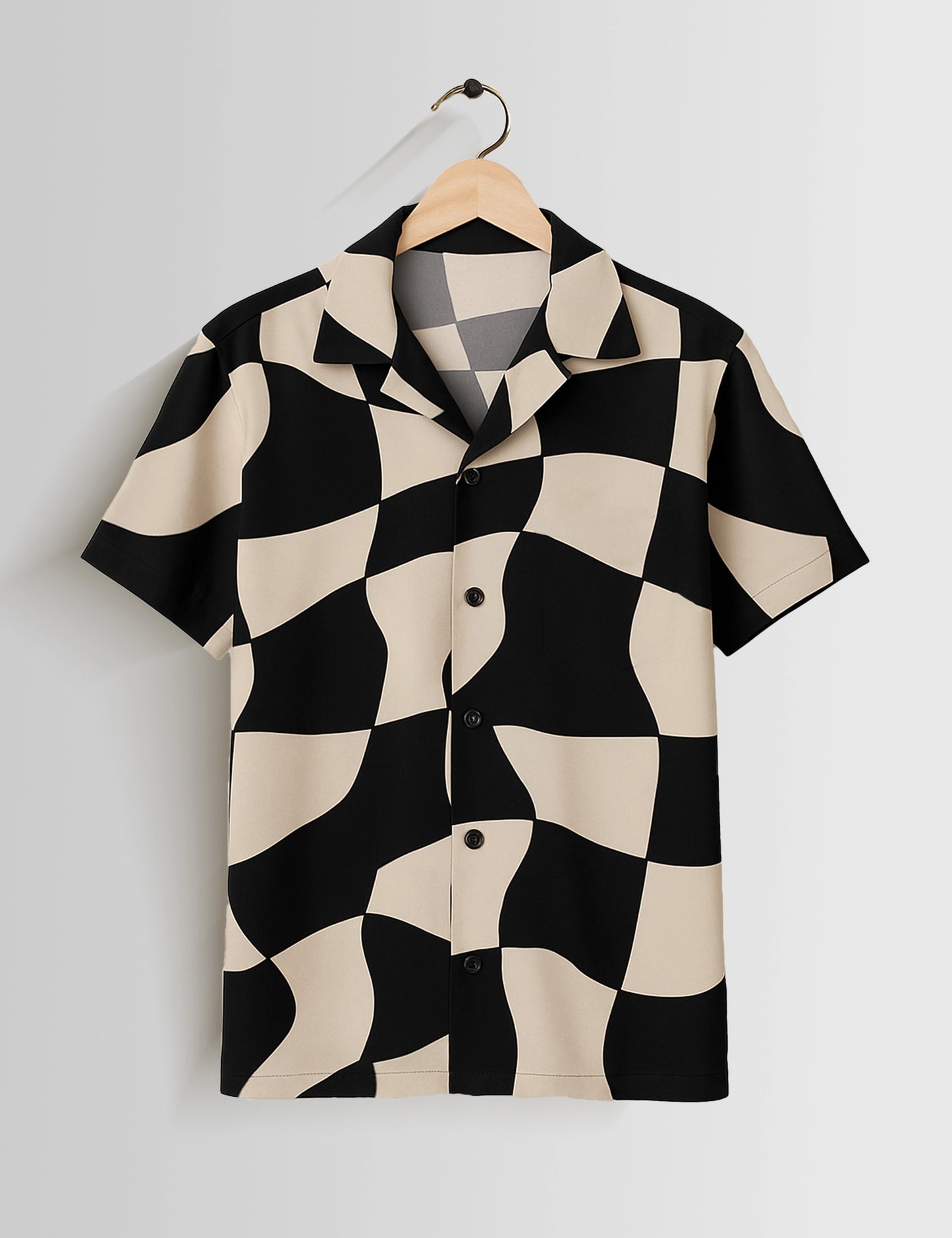 Chess Pattern Printed Mens Half Sleeves Shirts - XPST