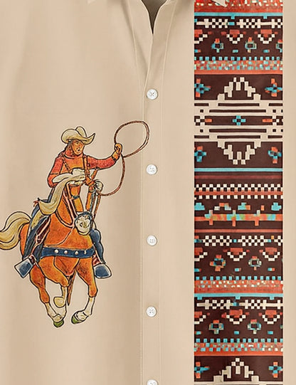 CowBoy Printed Mens Half Sleeves Shirts - XPST