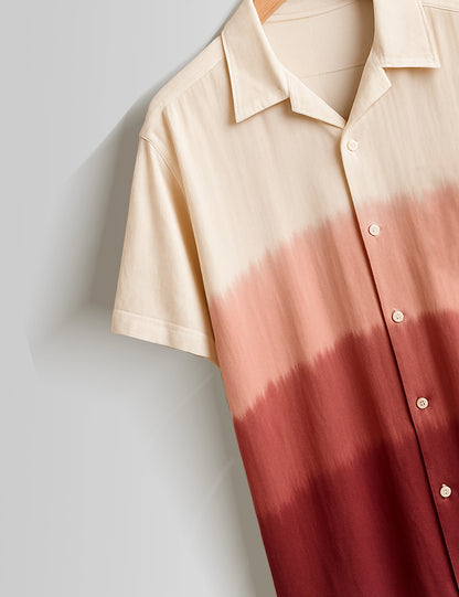 Maroon Shade Printed Mens Half Sleeves Shirts - XPST