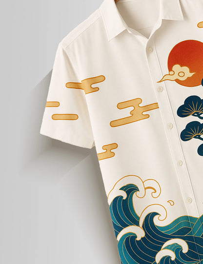 Sea View Printed Mens Half Sleeves Shirts - XPST