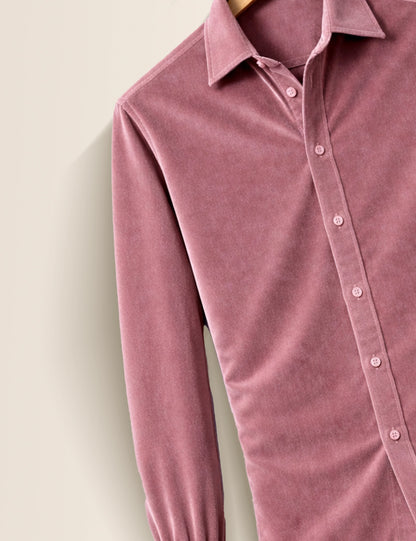 Light Purple Color Premium Velvet Shirt – Elegant Texture & Luxurious Finish - XPST
