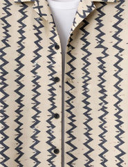 Vertical Zigzag Mens Half Sleeves Shirts - XPST